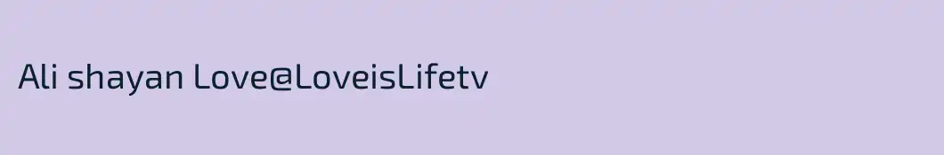 Ali shayan Love@LoveisLifetv